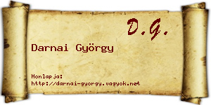 Darnai György névjegykártya